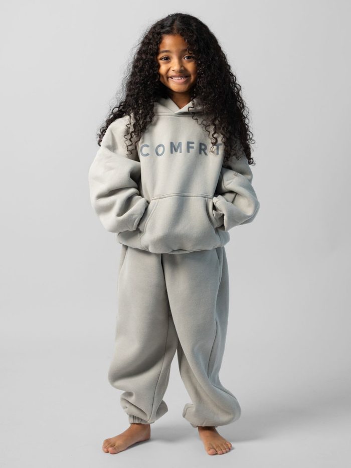 Tranquil Kids Sweatpants: Malu is 5 wearing a size S